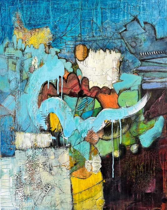 abstract art | 30x24 | FLOOD IN TOON TOWN II