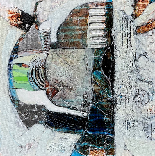 abstract art | 12x12 | SILVER MOON VI