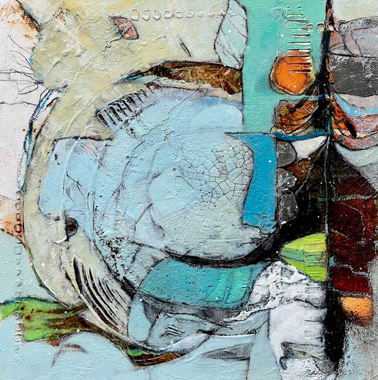 abstract art | 12x12 | SILVER MOON V