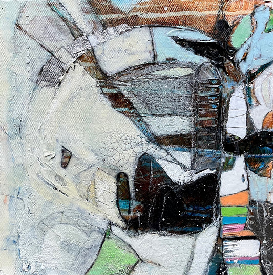 abstract art | 12x12 | SILVER MOON III