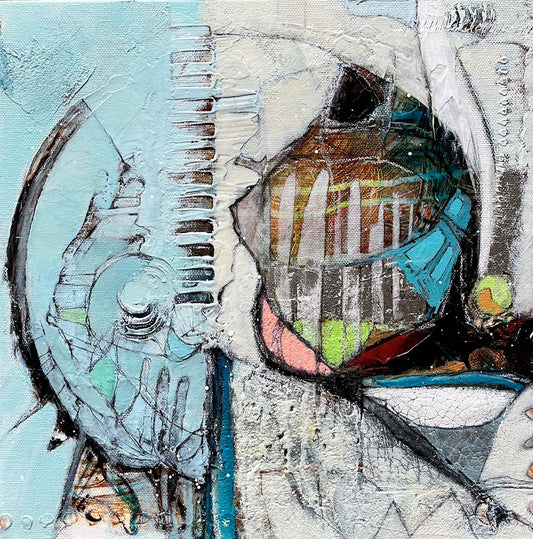 abstract art | 12x12 | SILVER MOON II