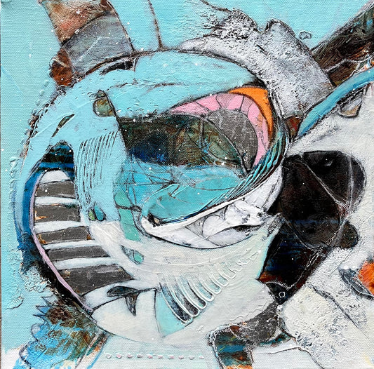 abstract art | 12x12 | SILVER MOON