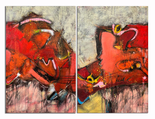 abstract art | 36x48 | VALLEY CURTAIN (diptych)
